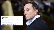 Elon Musk em montagem com a publicação - Getty Images e Divulgação/Twitter