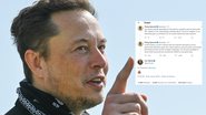Elon Musk e montagem com o Tweet - Getty Images e Divulgação/Twitter