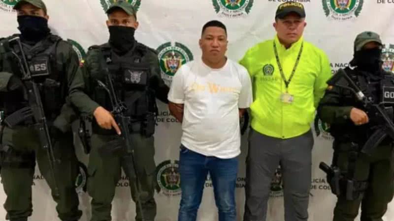 Narcotraficante após prisão - Divulgação/ Polícia Nacional da Colômbia