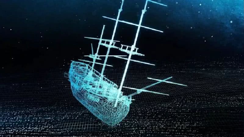 Reprodução do que seria o navio, criada digitalmente - Divulgação/Australian National Maritime Museum