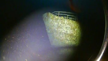 Imagem da câmera subaquática exibindo a proa do naufrágio - Divulgação / CSIRO