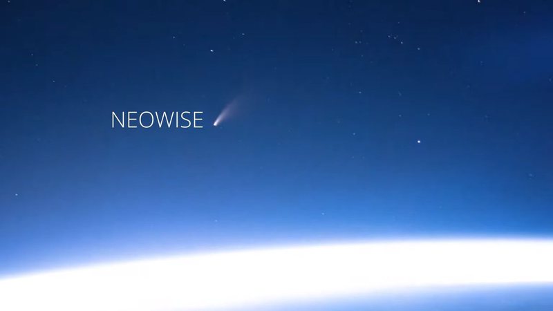 Imagem do cometa identificado por uma escritura ao lado - Divulgação/YouTube/VideoFromSpace/08.07.2020