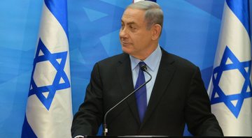 O primeiro-ministro de Israel, Benjamin Netanyahu, em discurso - Wikimedia Commons