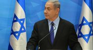 O primeiro-ministro de Israel, Benjamin Netanyahu, em discurso - Wikimedia Commons