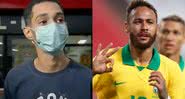 O suspeito (à esqu.) e Neymar (à dir.) - Divulgação/Vídeo e Getty Images
