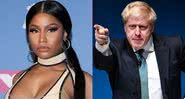 Montagem com fotografia de Boris Johnson e Nicki Minaj - Getty Images