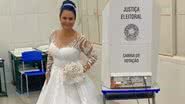 A noiva que foi do casamento para a seção eleitoral - Reprodução/Facebook