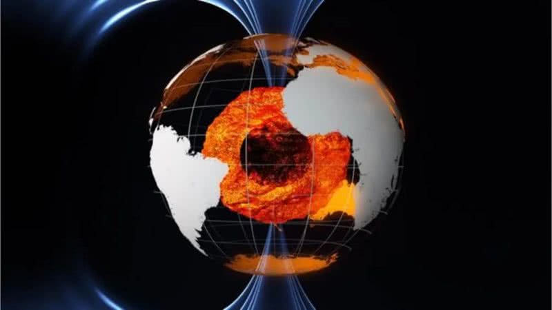 Imagem ilustrativa do núcleo da Terra - Divulgação / Agência Espacial Europeia
