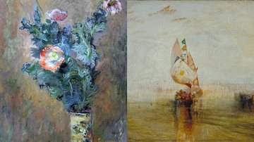 À esquerda, obra de Monet e, à direita, obra de Turner - Wikimedia Commons / Domínio Público