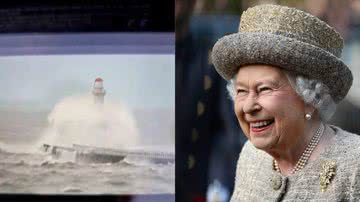 Á esquerda imagem capturada pelo fotógrafo e à esquerda imagem de Rainha Elizabeth II - Reprodução / Vídeo e Getty Images