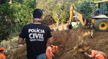 Imagem da escavação que encontrou ossadas humanas em Minas Gerais, Brasil - Divulgação/Polícia Civil de Minas Gerais