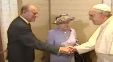 Encontro entre o Papa, Elizabeth II e príncipe Philip, em 2014 - Divulgação/Youtube/ TV Canção Nova