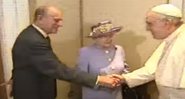 Encontro entre o Papa, Elizabeth II e príncipe Philip, em 2014 - Divulgação/Youtube/ TV Canção Nova