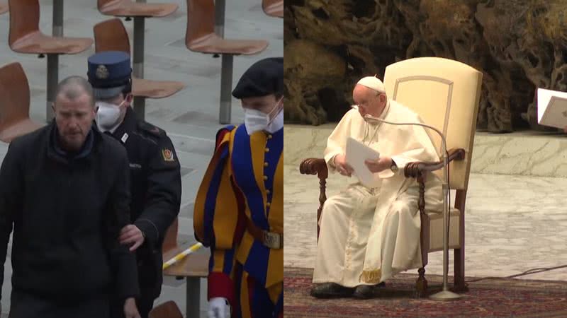 O Papa Francisco durante o episódio - Divulgação/Vídeo/Youtube/AFP