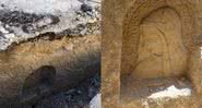 Imagens da estrutura encontrada e seus detalhes - Divulgação/Infraestrutura Malta