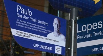 Imagem da placa da Rua Ator Paulo Gustavo - Divulgação/Leonardo Simplício