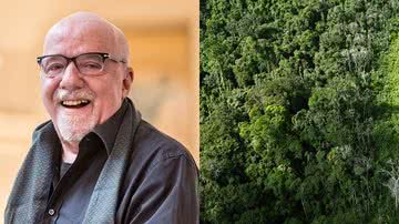 O escritor Paulo Coelho e imagem ilustrativa da floresta amazônica - Getty Images
