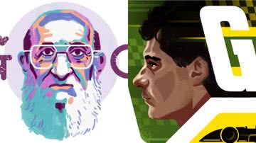 Paulo Freire e Ayrton Senna já foram homenageados com o Doodle - Reprodução/Google