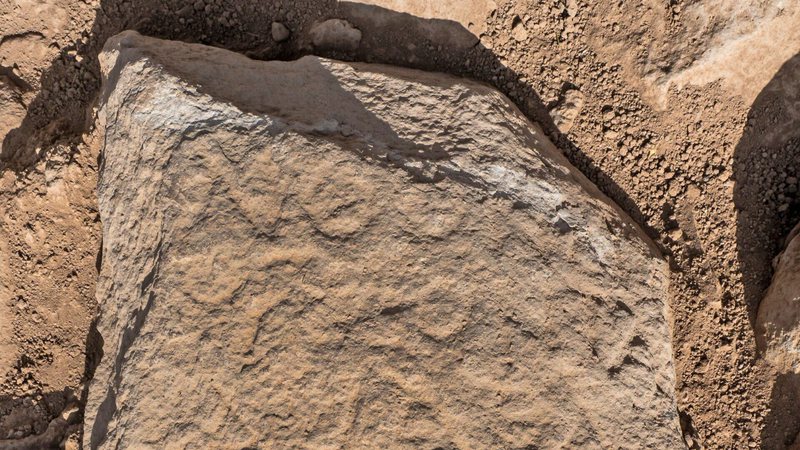 Detalhe da pedra encontrada em Israel - Autoridade de Antiguidades de Israel