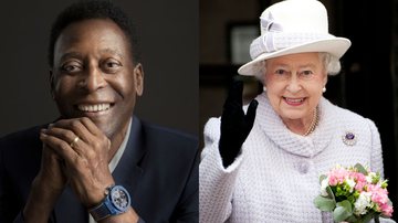 Pelé (à esqu.) e a rainha Elizabeth II (à dir.) - Getty Images