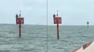 Trechos de vídeo do momento do resgate do pescador Leandro Soares - Reprodução/Vídeo/YouTube