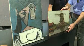 Imagem das pinturas encontradas - Divulgação/ Vídeo/ G1