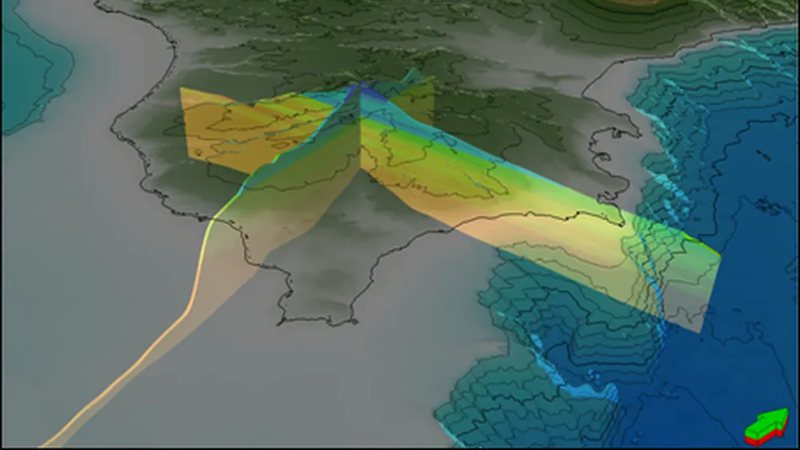 Ilustração representando aquífero no subsolo na Itália - Reprodução/INGV