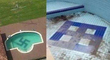 O antes e depois do fundo da piscina - Divulgação / Polícia Civil de Santa Catarina/MPSC