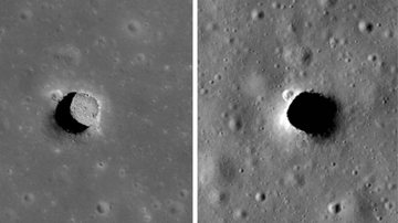 Poços na superfície da Lua - Divulgação/NASA/GSFC/Arizona State University