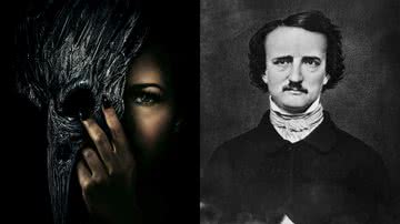 Imagem promocional de 'A Queda da Casa Usher' e imagem de Edgar Allan Poe - Divulgação/Netflix e Domínio Público
