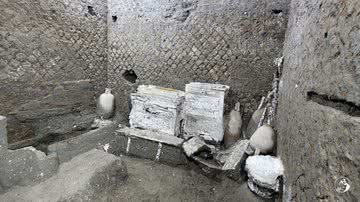 Pequeno quarto encontrado em Pompeia - Ministério de Cultura da Itália