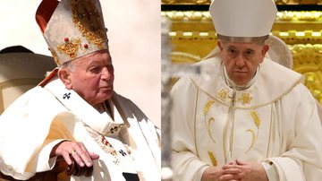 O papa São João Paulo 2º (à esqu.) e o Papa Francisco (á dir.) - Getty Images