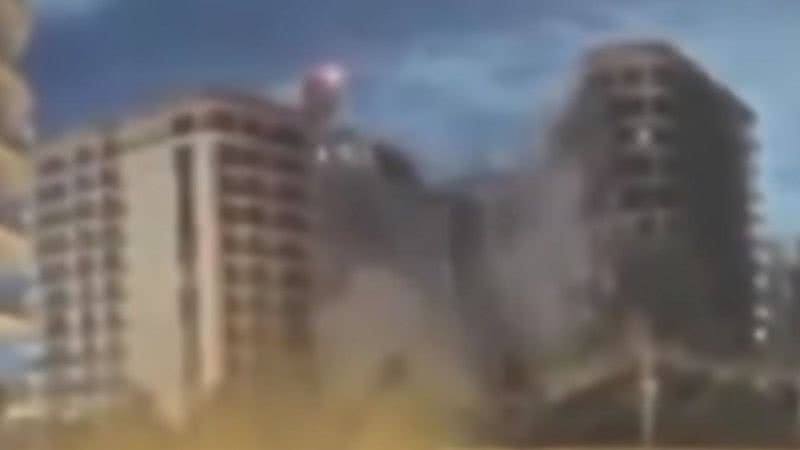 Prédio sendo demolido em Miami - Divulgação/Youtube/UOL
