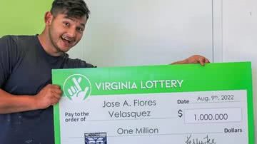 Homem que ganhou o prêmio de US$1 milhão - Divulgação/Virginia Lottery