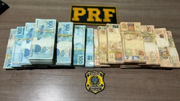 Dinheiro que foi apreendido pela PRF - Divulgação/Polícia Rodoviária Federal do Pará