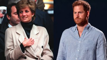 A princesa Diana (à esqu.) e o príncipe Harry (à dir.) - Getty Images