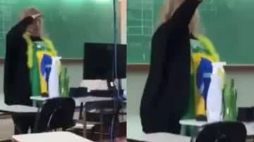 Professora gravada enquanto faz saudação nazista em sala de aula - Reprodução/Vídeo