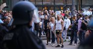 Protesto contra restrições pela covid-19 na Alemanha, em 2020 - Getty Images