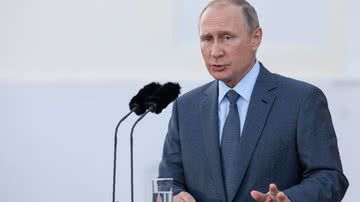 Putin durante evento oficial na Alemanha - Getty Images