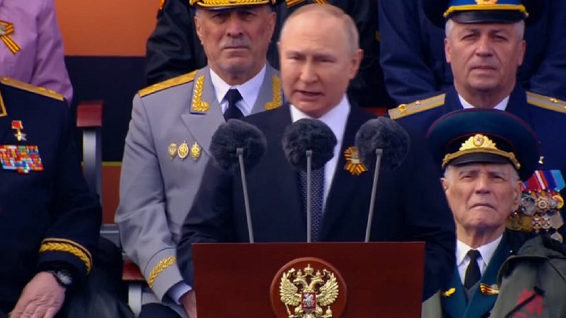 Putin durante discurso - Divulgação/YouTube/The Telegraph