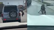 Mulher caiu de veículo em movimento - Divulgação / Youtube / 6IX World News