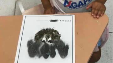 Imagem de desenho retratando pessoa negra com palha de aço no lugar do cabelo - Reprodução