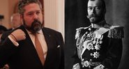 George durante cerimônia em montagem com Nicolau II - Divulgação / YouTube / Vitaliy Tsoy / Domínio Público