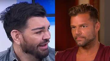 O ator (à esqu.) e o astro Ricky Martin (à dir.) - Reprodução/Vídeo