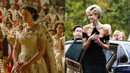 Claire Foy como Elizabeth II (esq.) e Elizabeth Debicki como Diana (dir.) - Divulgação / Netflix