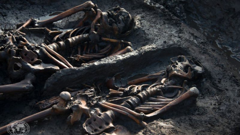 Os esqueletos datam de 3 mil anos atrás - Divulgção/Sociedade Geográfica da Rússia