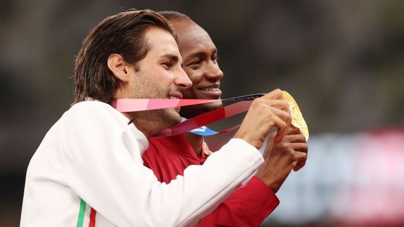 Mutaz Essa Barshim, do Catar, e Gianmarco Tamberi, da Itália, dividem medalha de ouro - Getty Images