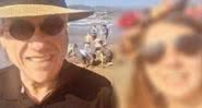 O presidente chileno Sebastián Piñera sem máscara na praia - Divulgação - Instagram