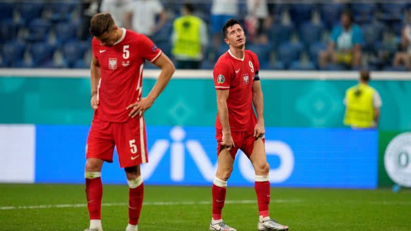 Jogadores da seleção polonesa em partida de junho de 2021 - Getty Images