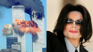 Registro dos ataques às torres gêmeas (à esqu.) e Michael Jackson (à dir.) - Getty Images